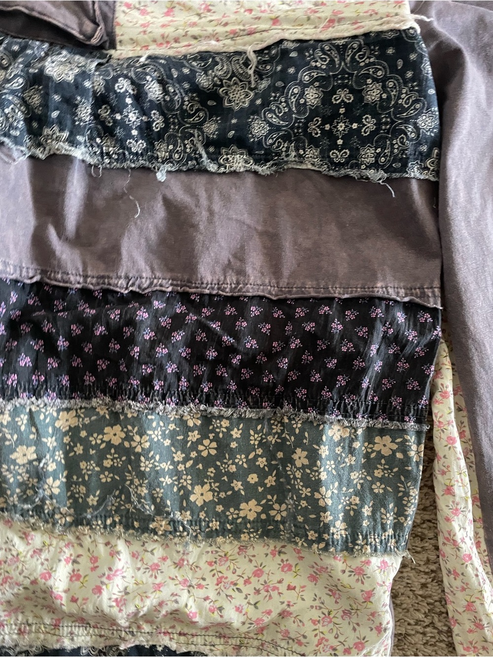 Boho Patchwork woman’s Pants in Gray Oli and Hali - Picture 2 of 8
